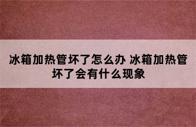 冰箱加热管坏了怎么办 冰箱加热管坏了会有什么现象